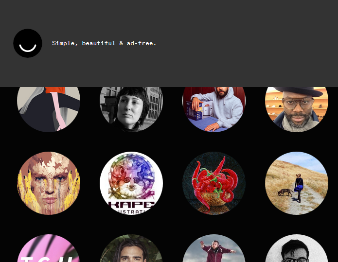 Screenshot from Ello, the ad-free social network